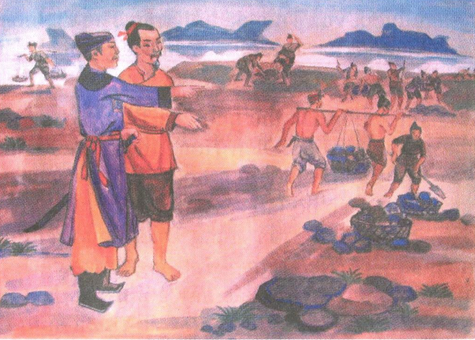 Nhà Trần cho đắp đê. (Ảnh minh họa)