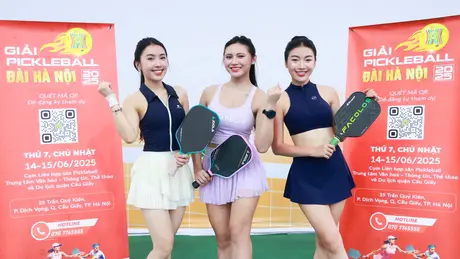 Hoa hậu Biển đảo sẵn sàng cho giải Pickleball Đài Hà Nội