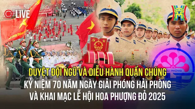 Duyệt đội ngũ và diễu hành quần chúng kỷ niệm 70 năm Ngày giải phóng Hải Phòng 