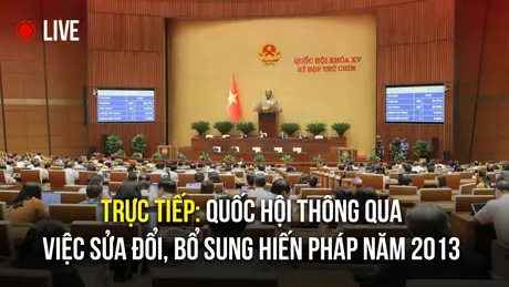 Quốc hội thông qua việc sửa đổi, bổ sung một số điều của Hiến pháp năm 2013