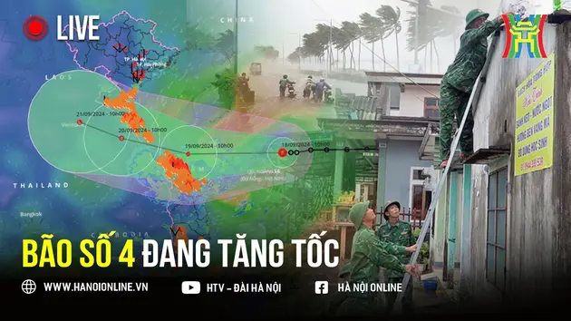 Bão số 4 giật cấp 11 đang di chuyển nhanh, cách Quảng Trị 120km