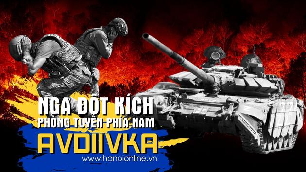 Xe tăng Nga đột kích Avdiivka, công sự Ukraine thành mộ thép?