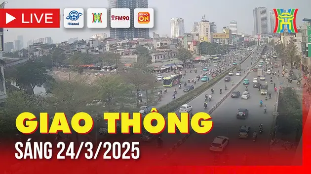 Giờ cao điểm: Giao thông Hà Nội sáng 24/3