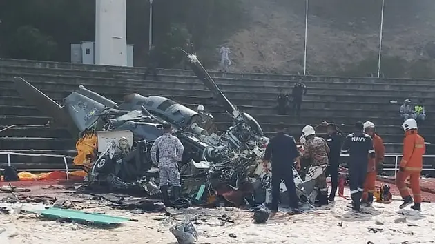 Hai trực thăng Malaysia va chạm giữa không trung, 10 người chết