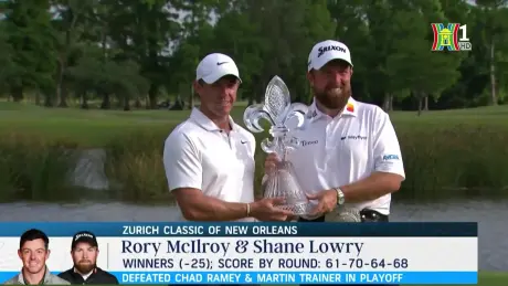 Rory Mcllroy và Shane Lowry vô địch giải golf Zurich Classic