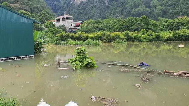  Mực nước sông Gâm dâng cao, gây ngập úng