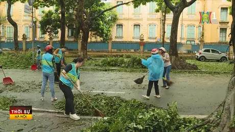 Hà Nội tổng vệ sinh môi trường sau bão số 3