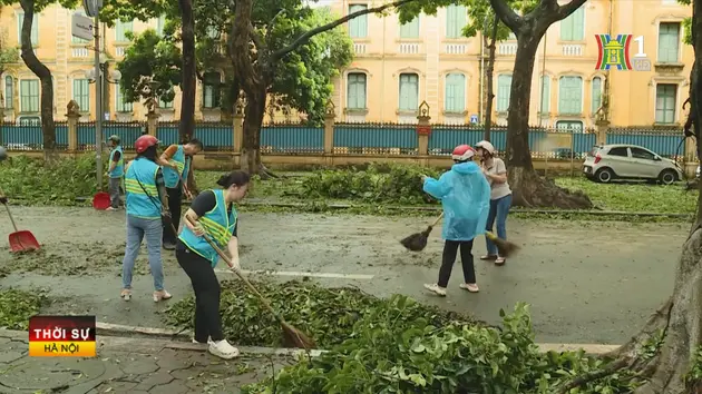 Hà Nội tổng vệ sinh môi trường sau bão số 3