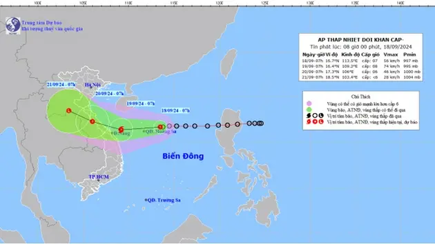 Dự báo mưa lớn ở khu vực Bắc và Trung Trung Bộ