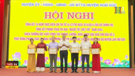 Huyện Hoài Đức khen thưởng 48 người tốt, việc tốt