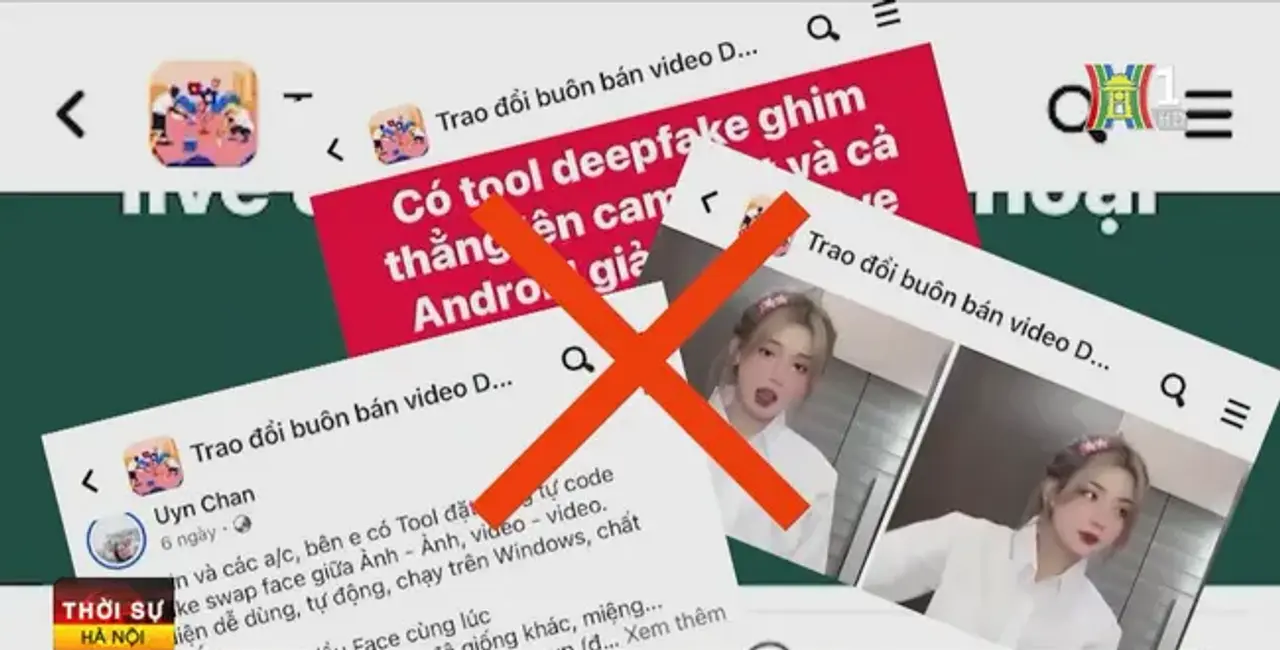 Các hội nhóm buôn bán video Deepfake hoạt động công khai trên facebook.