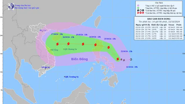 Bão Trami tăng cấp liên tục, hướng vào Việt Nam