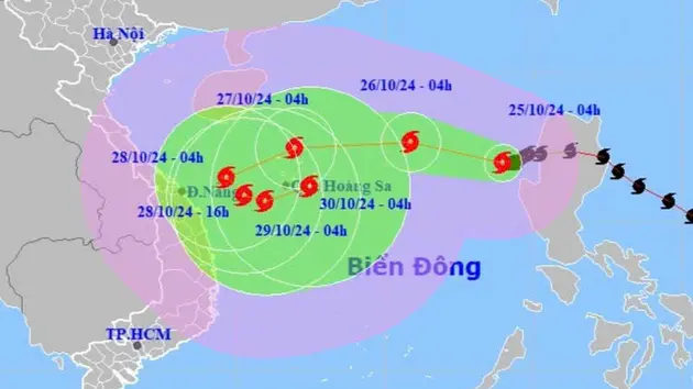 Bão số 6 cường độ mạnh, quỹ đạo thay đổi liên tục