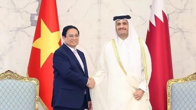 Lễ đón Thủ tướng Phạm Minh Chính thăm chính thức Nhà nước Qatar