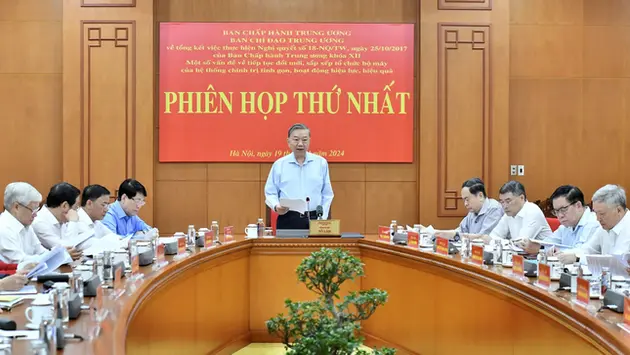 Phiên họp thứ nhất BCĐ Trung ương về tinh gọn bộ máy