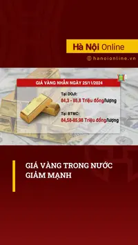 Giá vàng trong nước giảm mạnh