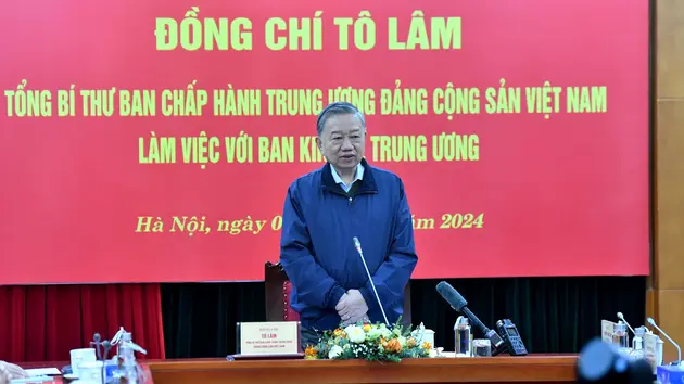 Tổng Bí thư Tô Lâm làm việc với Ban Kinh tế Trung ương