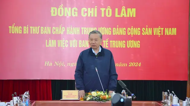 Tổng Bí thư Tô Lâm làm việc với Ban Kinh tế Trung ương