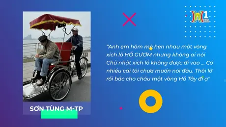 Sơn Tùng M-TP ngồi xích lô dạo hồ Tây