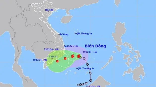 Bão Pabuk vào vùng biển Phú Yên đến Bà Rịa-Vũng Tàu