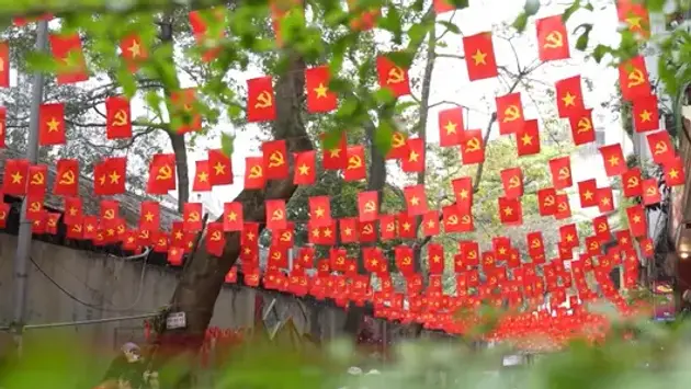 Những ngõ phố rực rỡ màu cờ Tổ quốc 