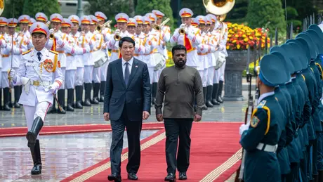 Chủ tịch nước Lương Cường chủ trì lễ đón Tổng thống Sri Lanka