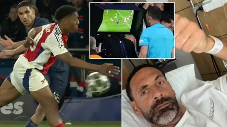Rio Ferdinand xem trận PSG - Arsenal trên giường bệnh