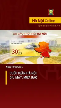 Thời tiết 10/5: Cuối tuần Hà Nội dịu mát, có mưa rào