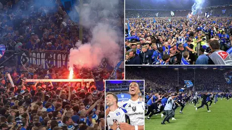 Hỗn loạn màn ăn mừng Hamburg thăng hạng Bundesliga