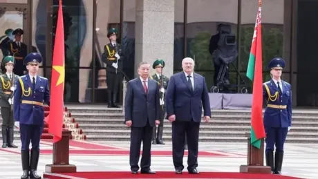 Lễ đón chính thức Tổng Bí thư Tô Lâm thăm cấp Nhà nước Belarus