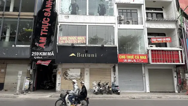 Mặt bằng nhà phố cho thuê tại Hà Nội vắng khách