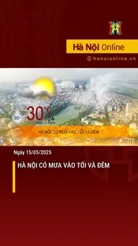 Thời tiết 15/5: Hà Nội có mưa vào tối và đêm