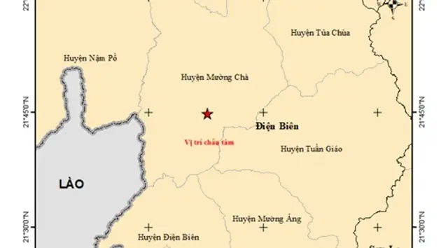 Điện Biên xảy ra động đất mạnh 5,0 gây rủi ro