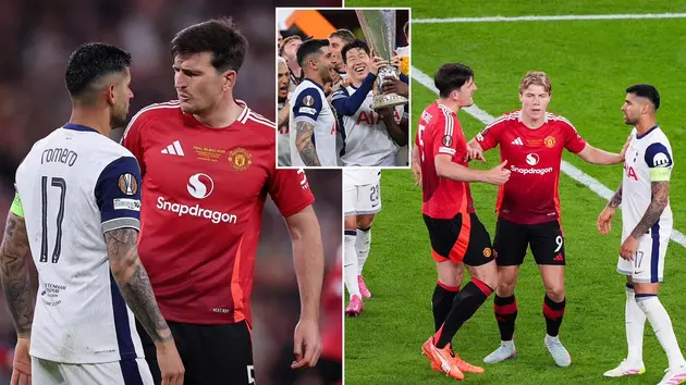 Harry Maguire công kích Cristian Romero