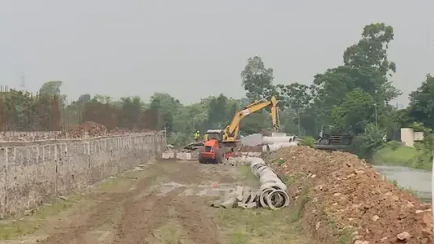 Cụm công nghiệp Thanh Văn-Tân Ước gấp rút thi công