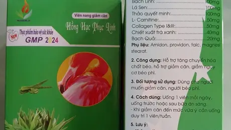 Phát hiện viên nang giảm cân Hồng Hạc Phục Linh chứa chất cấm