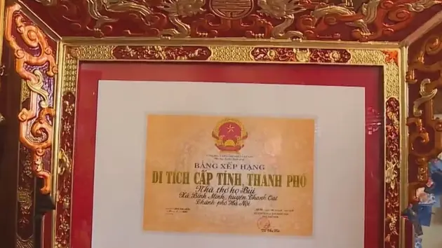 Công nhận Di tích lịch sử văn hoá nhà thờ họ Bùi