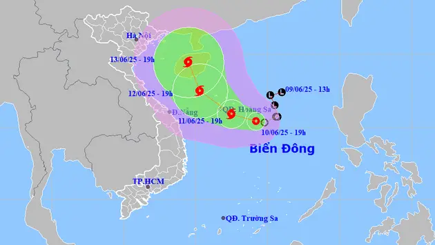 Áp thấp nhiệt đới dự báo mạnh lên thành bão ngày 11/6
