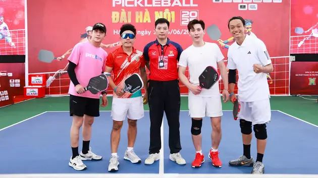 Các nghệ sĩ sôi nổi tham gia giải Pickleball Đài Hà Nội