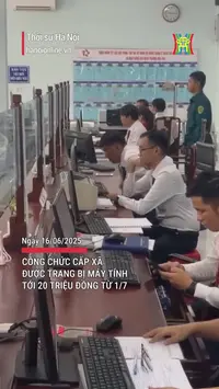 Công chức cấp xã được trang bị máy tính 20 triệu