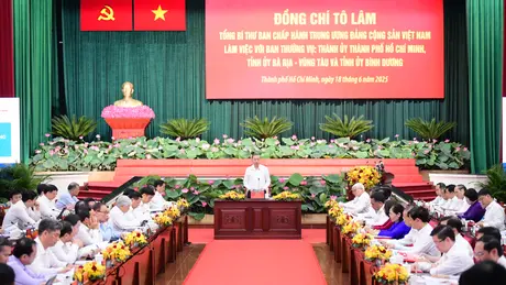 Tổng Bí thư Tô Lâm làm việc với TP.HCM, Bình Dương, Bà Rịa-Vũng Tàu