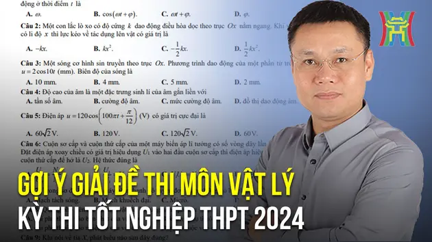 Đáp án môn Vật lý thi tốt nghiệp THPT năm 2024