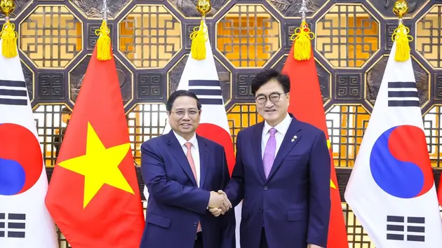 Thủ tướng Phạm Minh Chính hội kiến Chủ tịch Quốc hội Hàn Quốc